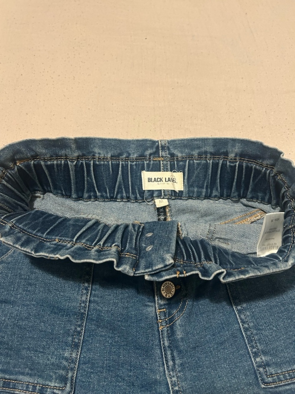 Black Label Blue High-Waist Paperbag Denim Shorts - Picture 7 of 9